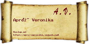 Apró Veronika névjegykártya