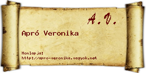 Apró Veronika névjegykártya